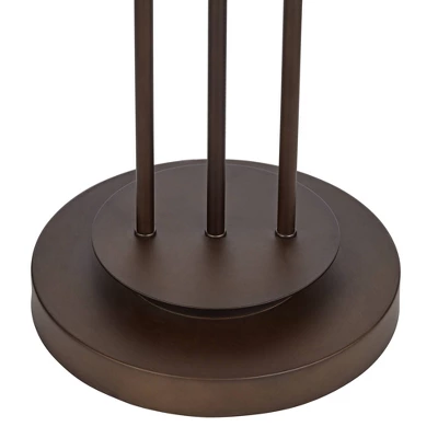 Franklin Iron Works Marlowe Rustic Farmhouse Floor Lamp 60 1/2" Tall Bronze Metal Oster Woven Burlap Fabric Inner Drum Shade For Living Room Bedroom - Image 4