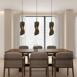 6" X 6" Wood Zamora Pendant With Clear Glass Shade Dark Brown - Cal Lighting