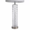 Diamond Textured Glass Table Lamp With Brushed Steel Base Gray - StyleCraft