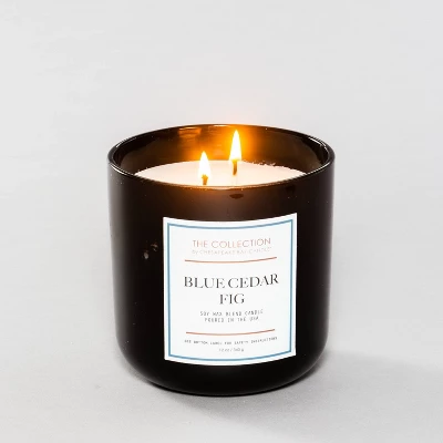 12oz Lidded Glass Jar 2-Wick Candle Blue Cedar Fig - The Collection By Chesapeake Bay Candle - Image 2