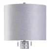 Elyse Diamond Plate Textured Glass Table Lamp With Heathered Designer Shade Gray - StyleCraft