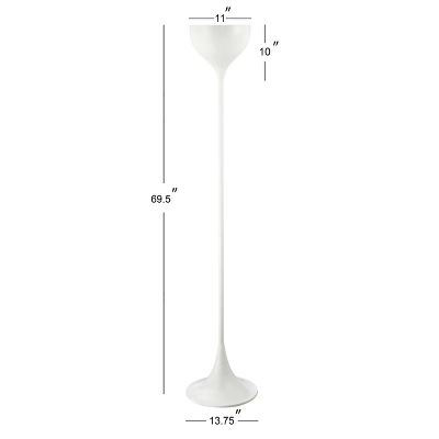 69.5" Metal Joyce Floor Lamp (Includes LED Light Bulb) White - JONATHAN Y - Image 3