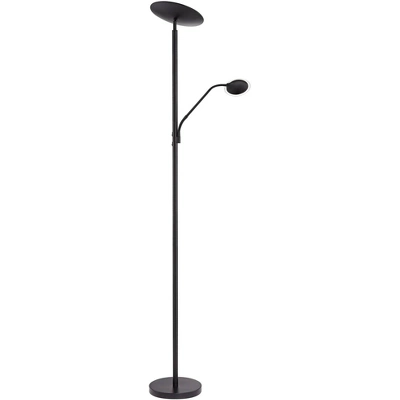 360 Lighting Modern Floor Lamp With Reading Light LED 71.5" Tall Decker Black Metal Acrylic Diffuser For Living Room Reading Office - Image 7