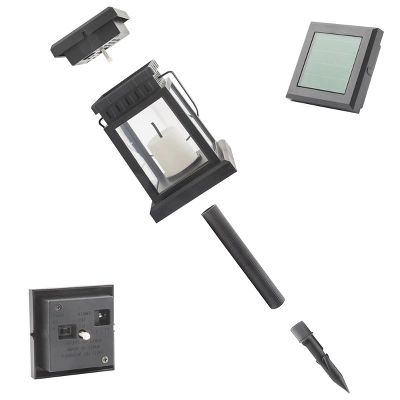 Set Of 6 Outdoor Solar Powered Hanging/Stake Lanterns Black - Alpine Corporation - Image 7