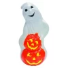 Union Products 56480 60-Watt Light Up Ghost & Pumpkin Halloween Outdoor Garden Statue Decoration Made From Blow-Molded Plastic, White/Orange (2 Pack)