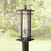 Minka Lavery Industrial Outdoor Post Light Fixture Black 20 1/2" Clear Seeded Glass For Exterior Barn Deck House Porch Yard Patio