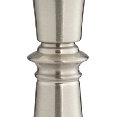 360 Lighting Seymore Modern Table Lamps 26" High Set Of 2 White Softback With USB Charging Port LED Touch On Off Silver Drum Shade For Bedroom Desk - Image 4