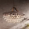 Vienna Full Spectrum Wohlfurst Bronze Pendant Chandelier 20 1/4" Wide Clear Crystal 5-Light Fixture For Dining Room House Foyer Kitchen Island Bedroom