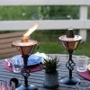 BirdRock Home 2-Pack Outdoor Wide Conical Torches - Tabletop Stand - Copper