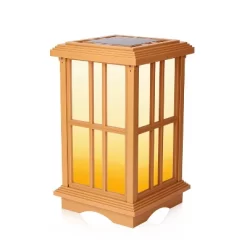 15.6" Solar Zen LED Outdoor Lantern White/Amber Light - Techko Maid