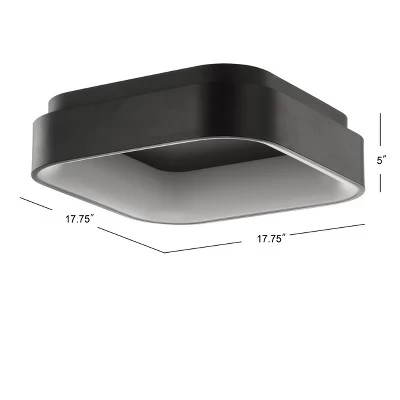 17.75" Metal Rafael Flush Mount (Includes Energy Efficient Light Bulb) Black - JONATHAN Y - Image 3