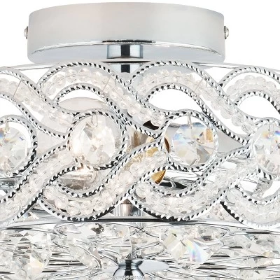 11.5" Olivia Semi-Flush Mount Pendant Metallic Silver - River Of Goods - Image 9