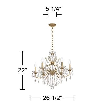 Vienna Full Spectrum DeMallo Gold Chandelier 26" Wide French Scroll Arm Clear Crystal 6-Light Fixture For Dining Room House Foyer Kitchen Island Home - Image 8