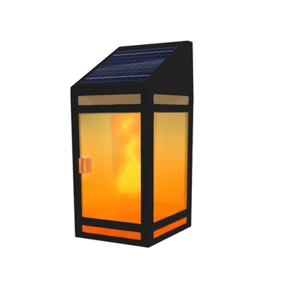 Solar LED Outdoor Wall Lantern With Flame - Techko Maid