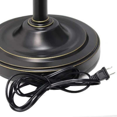 3 Light Restoration Floor Lamp With Scalloped Glass Shade Bronze - Elegant Designs - Image 6