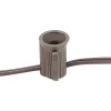 Novelty Lights 250 Feet C7/E12 Candelabra Base Christmas Bulk Spool, Vintage Holiday Hanging Light String, 6" Spacing, SPT-1 18 Gauge Brown Wire
