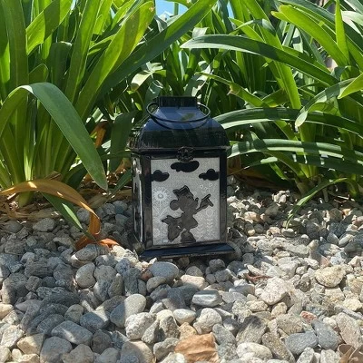 Disney 8.3" Minnie Mouse Solar Metal Outdoor Lantern Black - Image 3