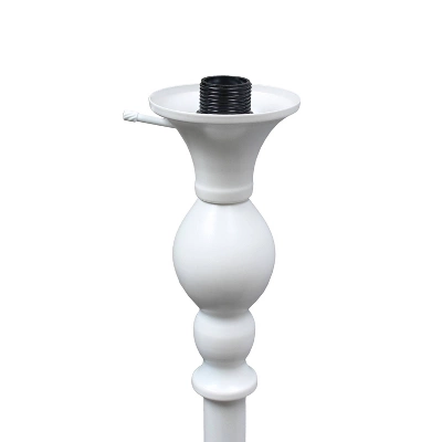 1 Light Torchiere Floor Lamp With Marbleized Glass Shade White - Elegant Designs - Image 7