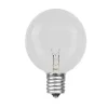 Novelty Lights Clear G40 Globe Hanging Outdoor String Light Replacement Bulbs E12 Candelabra Base 5 Watt