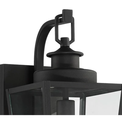 Possini Euro Design Ackerly Modern Outdoor Wall Light Fixture Textured Black 17 1/4" Clear Glass For Post Exterior Barn Deck House Porch Yard Patio - Image 2