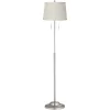 360 Lighting Abba Modern Floor Lamp Standing 66" Tall Brushed Nickel Silver Beige Fabric Tapered Drum Shade For Living Room Bedroom Office House Home