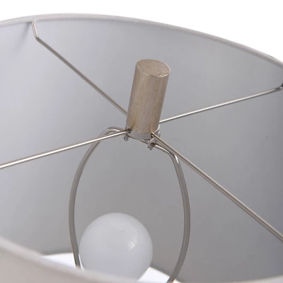 Diamond Textured Glass Table Lamp With Brushed Steel Base Gray - StyleCraft - Image 3