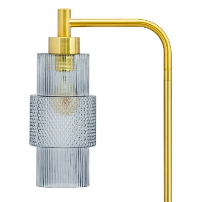 63" Kyra Pillar Shade Floor Lamp Blue/Gold - River Of Goods - Image 7