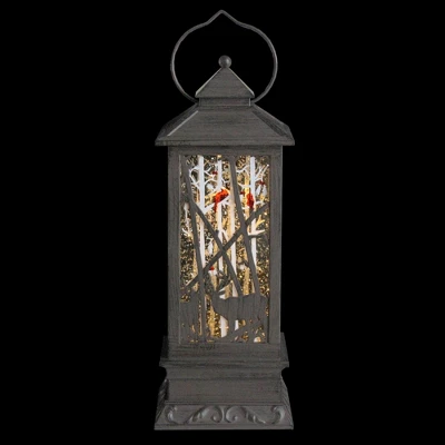 Roman 11" Deer With Cardinals LED Lighted Christmas Lantern - Image 3