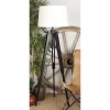 Industrial Wood Floor Lamp Black - Olivia & May