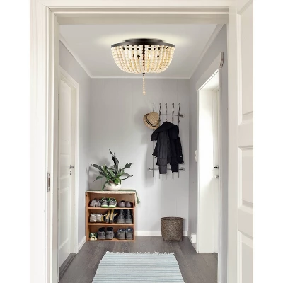 15" Wood/Metal LED Allison Flush Mount - JONATHAN Y