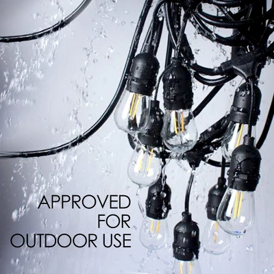 48 FT String Light LED Color Changing RGBW With Remote 24 Bulb Black - Image 2