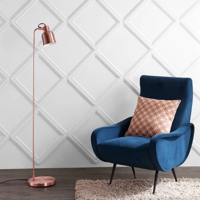 57" Metal Brandon Task Floor Lamp (Includes LED Light Bulb) Copper - JONATHAN Y - Image 2