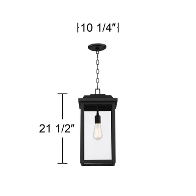 John Timberland Eastcrest Modern Outdoor Hanging Light Textured Black 21 1/2" Clear Glass For Post Exterior Barn Deck House Porch Yard Patio Outside - Image 7