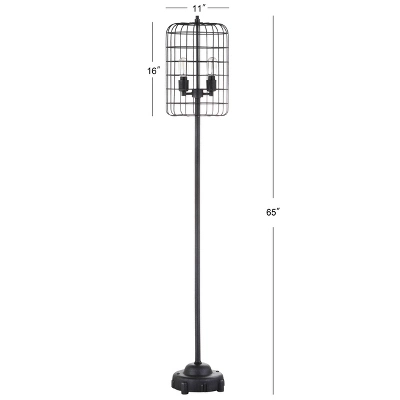 65" Odette Industrial Metal Floor Lamp (Includes Light Bulb) Black - JONATHAN Y - Image 3
