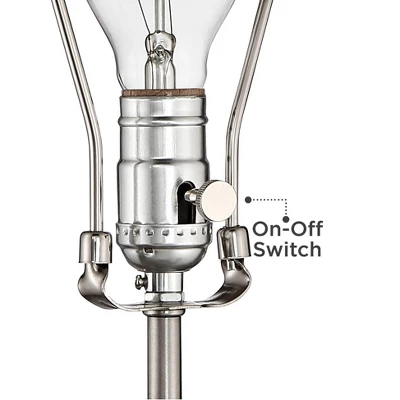 Possini Euro Design Modern Table Lamp With USB Outlet Reading Light LED 29.25" Tall Brushed Nickel Rectangular Off White Shade Bedroom Office - Image 5