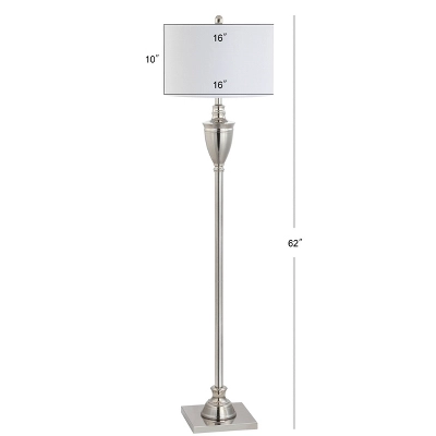62" Metal Othello Floor Lamp (Includes LED Light Bulb) Silver - JONATHAN Y - Image 3