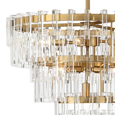Vienna Full Spectrum Luxum Burnished Brass Chandelier 18 3/4" Wide Modern Tiered Crystal 6-Light Fixture For Dining Room House Foyer Kitchen Island - Image 2