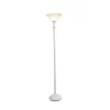 1-Light Classic Torchiere Floor Lamp With Marbleized Glass Shade White - Lalia Home