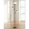 360 Lighting Bingham Modern Torchiere Floor Lamp With Side Lights 71 1/2" Tall Black Metal White Shade For Living Room Reading Bedroom Office House