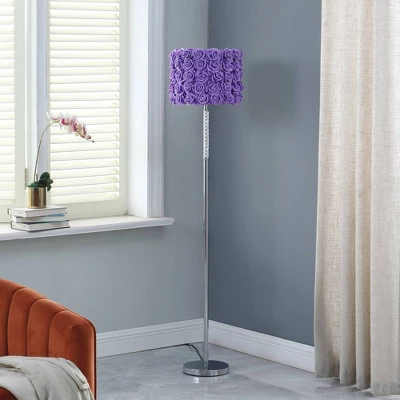 63" Lavender Roses In Bloom Acrylic Metal Floor Lamp - Ore International - Image 2