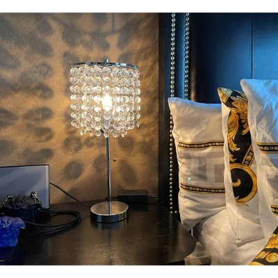 20.25" Deco Glam Table Lamp Silver - Ore International - Image 3