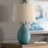 360 Lighting Kate Table Lamp 24 3/4" High Ceramic Green Oatmeal Drum Shade For Bedroom Living Room Bedside Nightstand Office Kids Family House Home