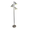 64" Traditional 3 Light Metal Floor Lamp With Adjustable Spotlight Shades Brushed Nickel - Creekwood Home