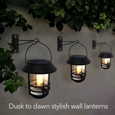 Dartwood Solar Wall Lanterns - Outdoor Mounted Wall Lanterns For Your Yard, Patio, Or Walkway (6 Pack, Black) - Image 7