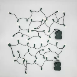 9.4' 2ct Battery Operated Mini String LED Lights White