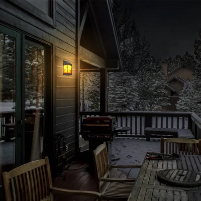 Solar LED Outdoor Wall Lantern With Flame - Techko Maid - Image 6