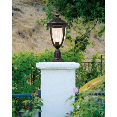 John Timberland Bellagio Rustic Outdoor Post Light Veranda Bronze 21" Hammered Glass For Exterior Barn Deck Post Light House Porch Yard Patio Home - Image 5