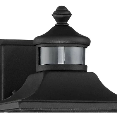 John Timberland Moray Bay Mission Outdoor Wall Light Fixture Black Motion Sensor Dusk To Dawn 11 1/2" Seedy Glass For Post Exterior Barn Deck House - Image 3