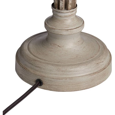 Franklin Iron Works Annie Modern Coastal Table Lamps 28" Tall Set Of 2 Weathered Sand Iron Cream Tapered Drum Shade For Bedroom Living Room Bedside - Image 4