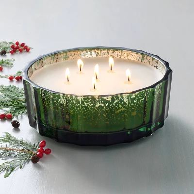 Mercury Glass Balsam & Berry Jar Christmas Candle Green 32oz - Hearth & Handâ„¢ With Magnolia